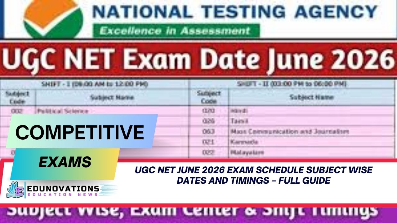 UGC NET June 2026 exam schedule subject wise dates and timings