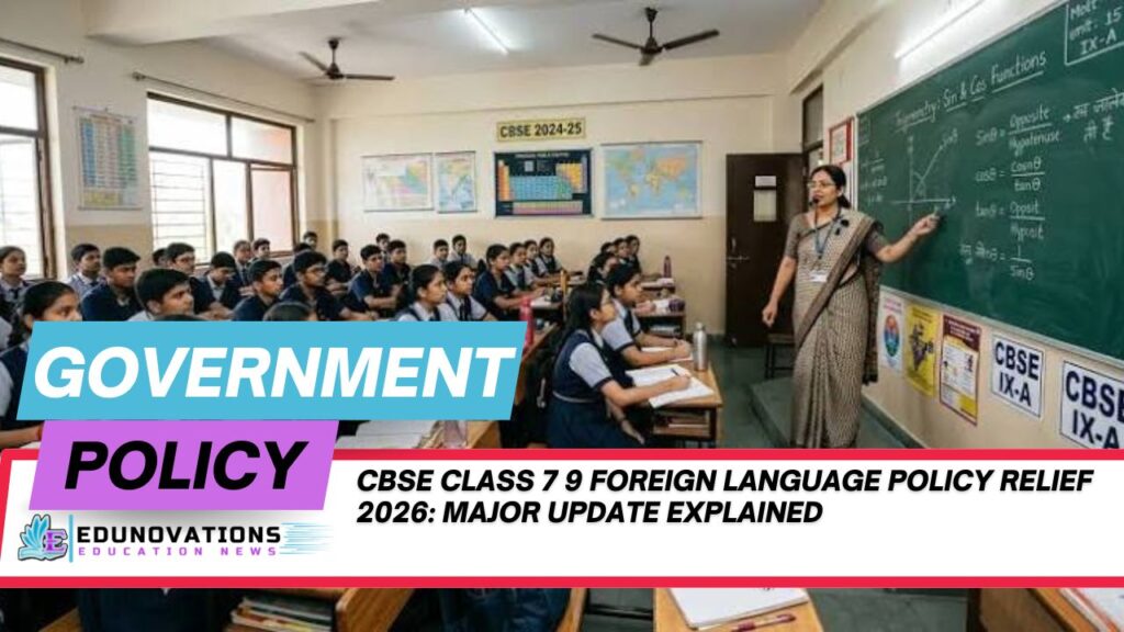 cbse class 7 9 foreign language policy relief 2026
