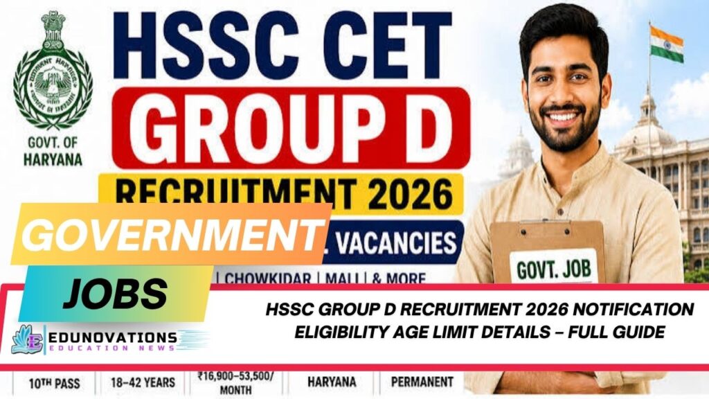 hssc group d recruitment 2026 notification eligibility age limit details