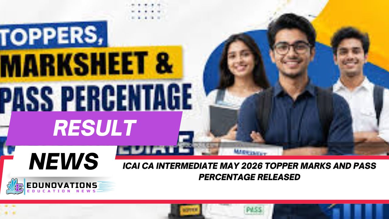 icai ca intermediate may 2026 topper marks and pass percentage