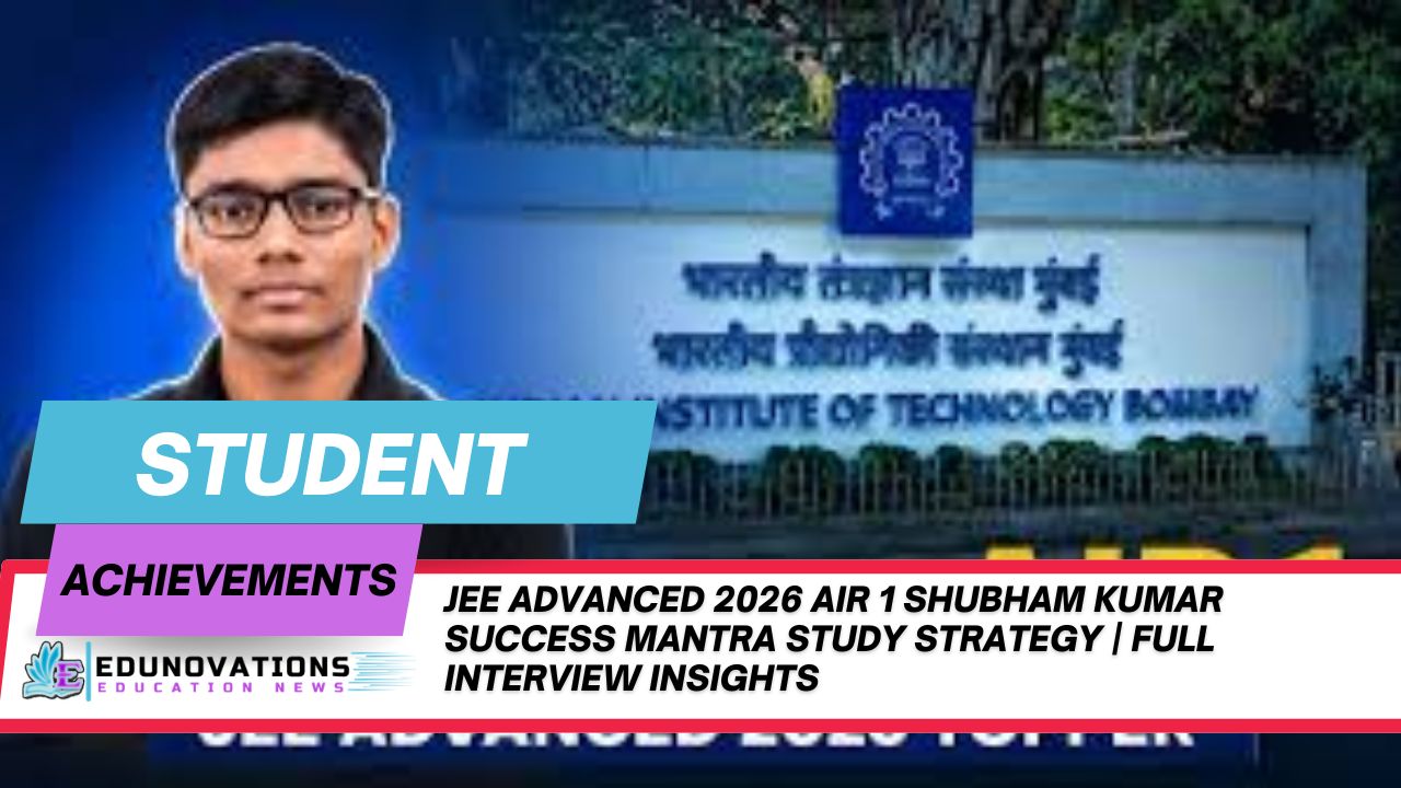 jee advanced 2026 air 1 shubham kumar success mantra study strategy