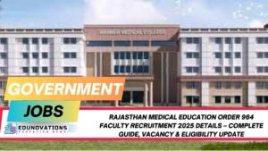 rajasthan medical education order 964 faculty recruitment 2025 details