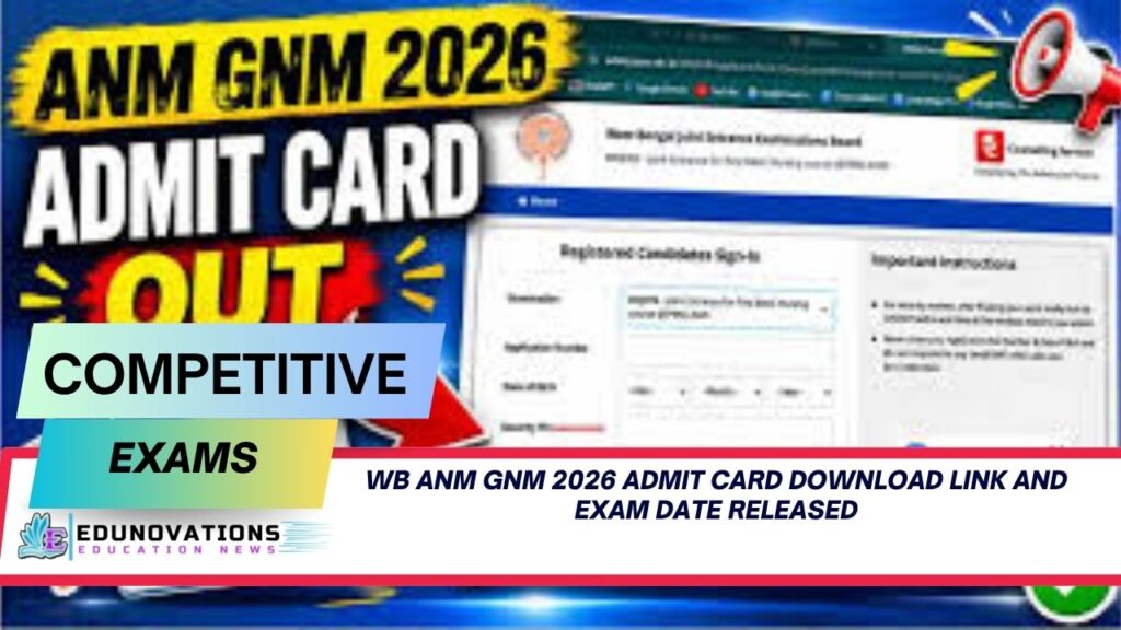 wb anm gnm 2026 admit card download link and exam date