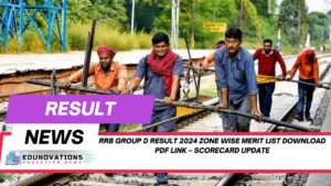 RRB Group D Result 2024 zone wise merit list download PDF link
