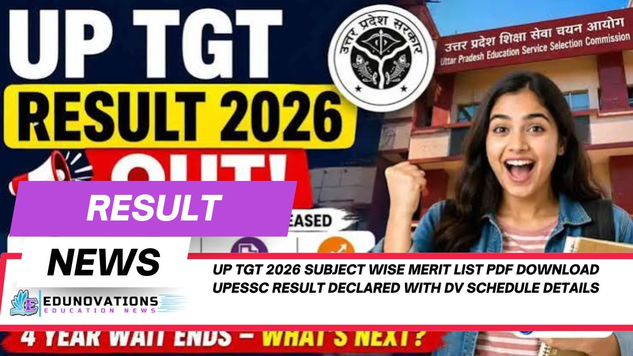 UP TGT 2026 subject wise merit list PDF download UPESSC result
