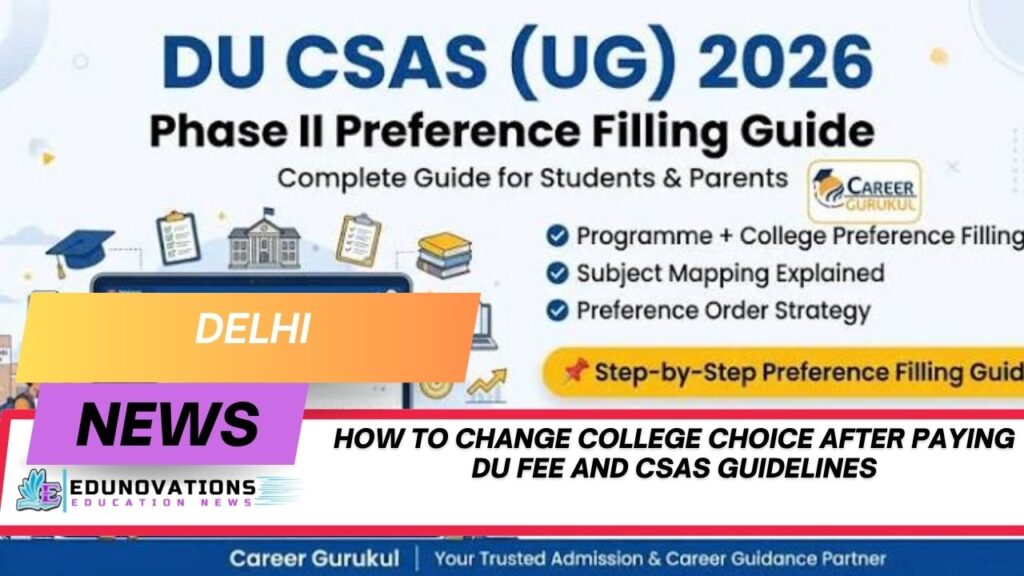 how to change college choice after paying du fee