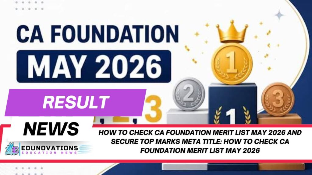 how to check ca foundation merit list may 2026