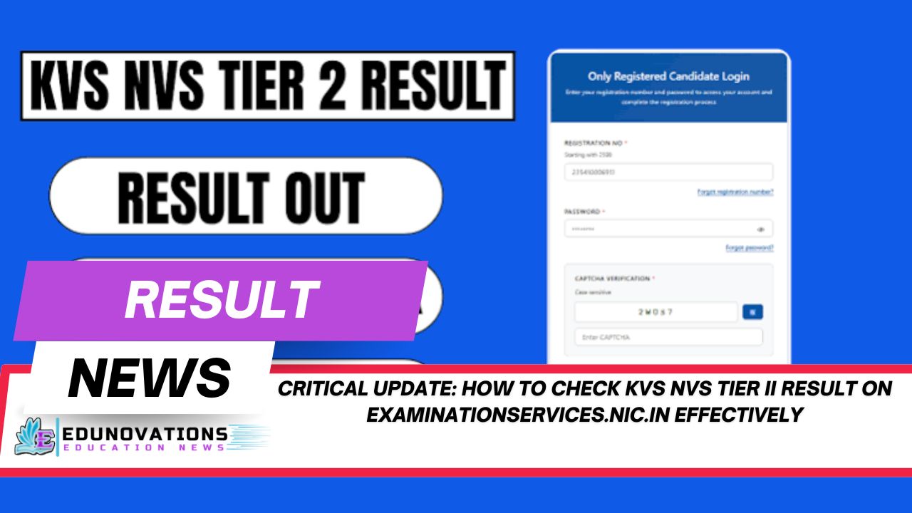 How to check KVS NVS Tier II result on examinationservices.nic.in