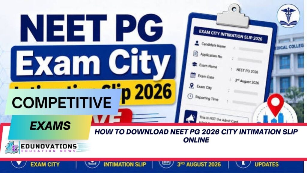 How to download NEET PG 2026 city intimation slip online