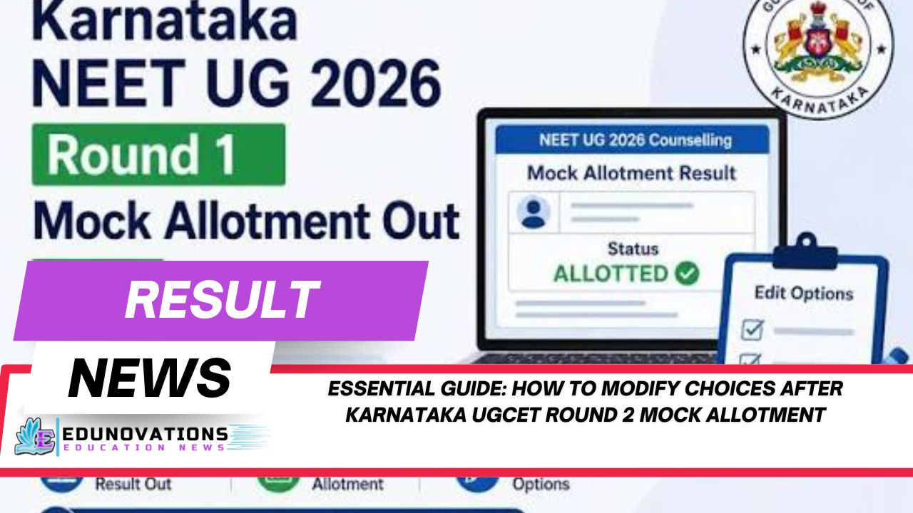 How to modify choices after Karnataka UGCET round 2 mock allotment