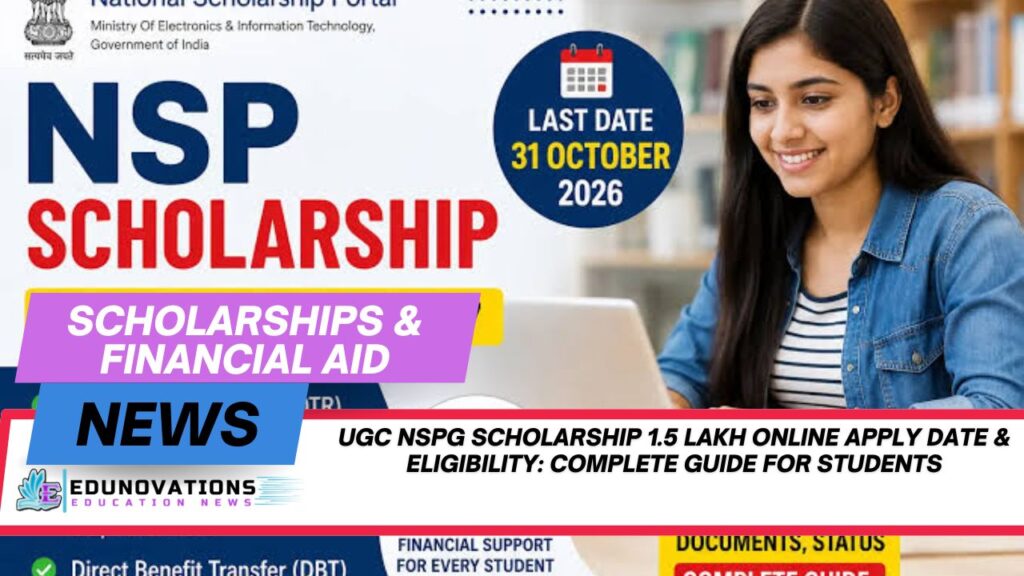 UGC NSPG Scholarship 1.5 Lakh Online Apply Date & Eligibility