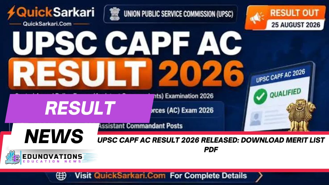UPSC CAPF AC Result 2026