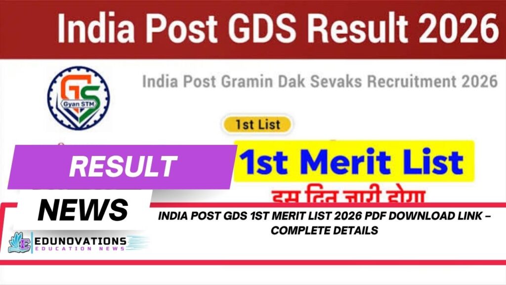 India Post GDS 1st Merit List 2026 PDF Download Link