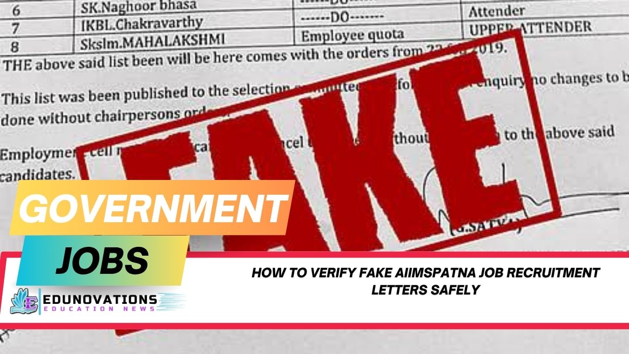 how to verify fake aiimspatna job recruitment letters